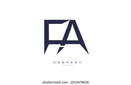 Letras alfabéticas Iniciales Monograma FA, AF, F y A