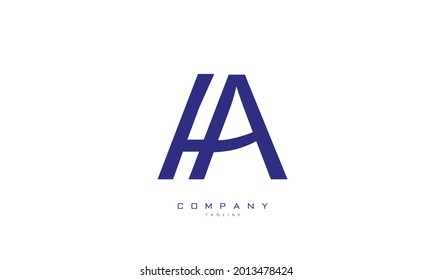 Alphabet letters Initials Monogram logo HA, AH, H and A