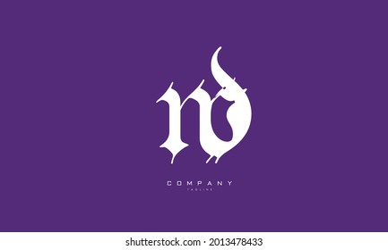 Alphabet letters Initials Monogram logo ND, DN, N and D