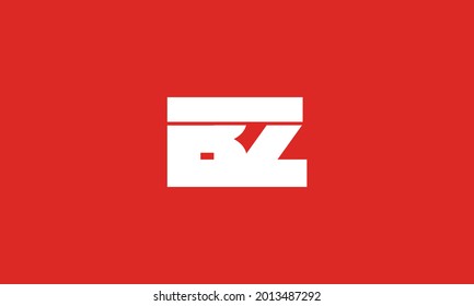 Letras alfabéticas Iniciales Logotipo Monograma BZ, ZB, B y Z