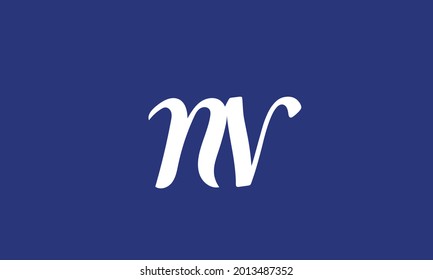 Alphabet letters Initials Monogram logo NV, VN, N and V