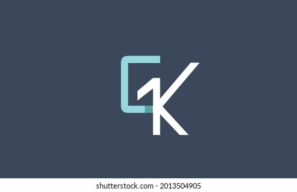 Alphabet letters Initials Monogram logo CK, KC, C and K