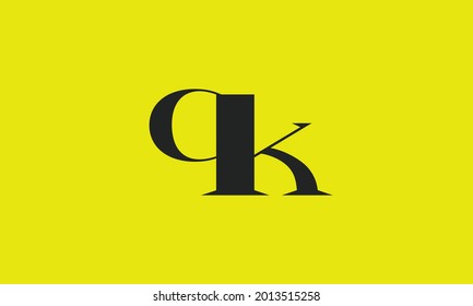 Alphabet letters Initials Monogram logo QK, KQ, Q and K
