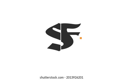 Letras alfabéticas Iniciales Monograma SF, FS, S y F 