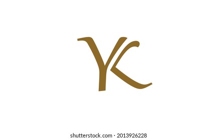 Alphabet letters Initials Monogram logo YK, KY, Y and K