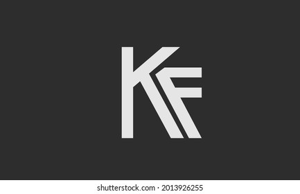 Letras alfabéticas Iniciales Monograma KF, FK, K y F