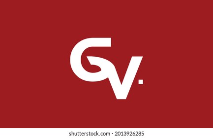 Alphabet letters Initials Monogram logo GV, VG, G and V