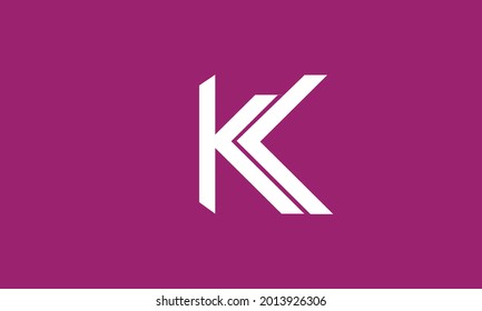 Letras alfabéticas Iniciales Monograma KK