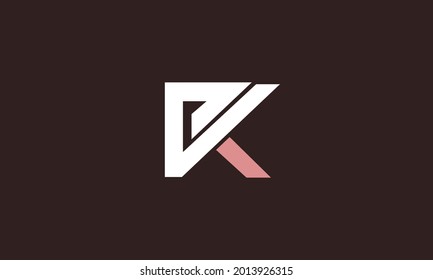 Alphabet letters Initials Monogram logo PK, KP, P and K
