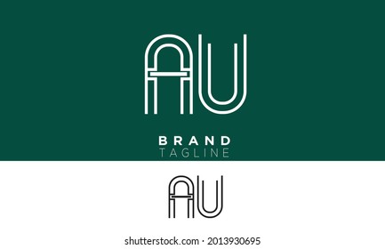 Alphabet letters Initial Monogram Logo AU