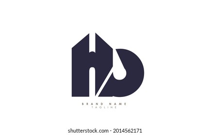 Letras alfabéticas Iniciales Logotipo Monograma HB, BH, H y B