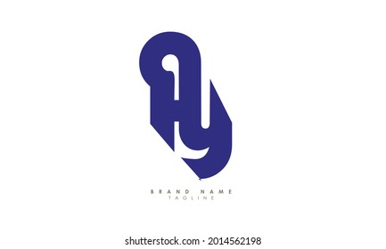 Alphabet letters Initials Monogram logo AY, YA, A and Y
