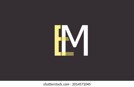 Alphabet letters Initials Monogram logo EM, ME, E and M