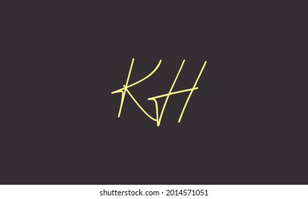 Alphabet letters Initials Monogram logo KH, HK, K and H