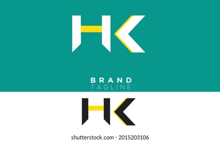 Alphabet letters Initials Monogram logo HK, KH, H and K