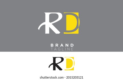 Letras alfabéticas Iniciales logotipo de monograma RD, DR, R y D