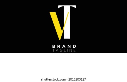 Alphabet letters Initials Monogram logo VT, TV, V and T
