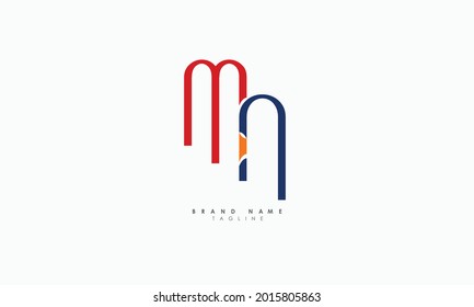 Alphabet letters Initials Monogram logo MN, NM, M and N