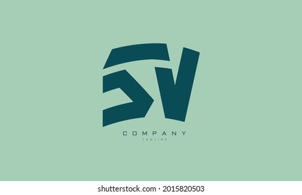 Alphabet letters Initials Monogram logo SV, VS, S and V