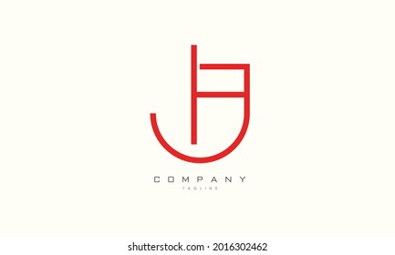 Alphabet letters Initials Monogram logo HJ, JH, H and J