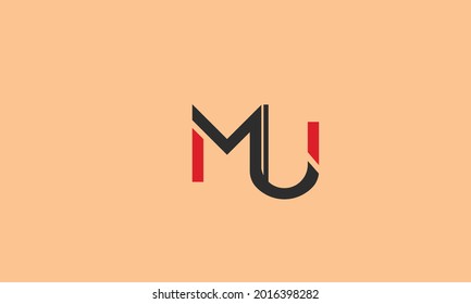 Alphabet letters Initials Monogram logo MU, UM, M and U