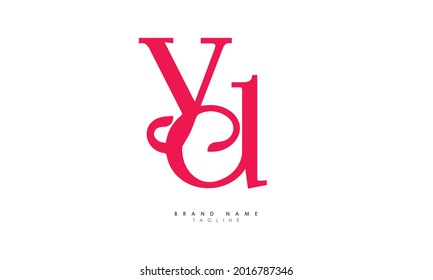 Alphabet letters Initials Monogram logo YD, DY, Y and D