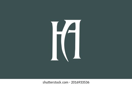 Alphabet letters Initials Monogram logo HA, AH, H and A