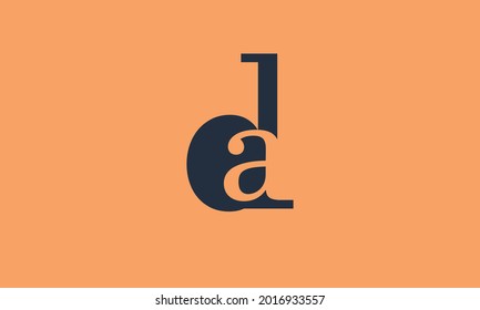 Letras alfabéticas Iniciales logotipo de monograma DA, AD, D y A