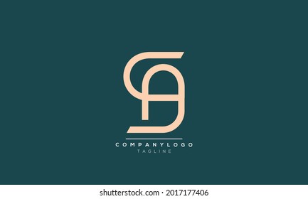 Letras alfabéticas Iniciales Monograma SA, S y A