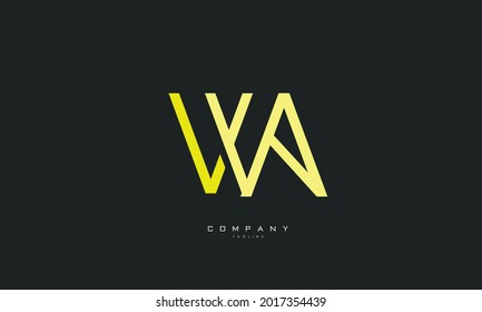 Alphabet letters Initial Monogram Logo WA, AW, W und A