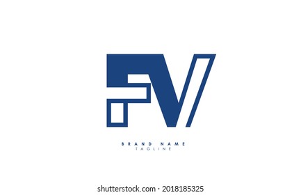 Alphabet letters Initial Monogram Logo FV, VF, F und V