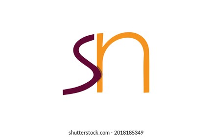 Alphabet letters Initials Monogram logo SN, NS, S and N