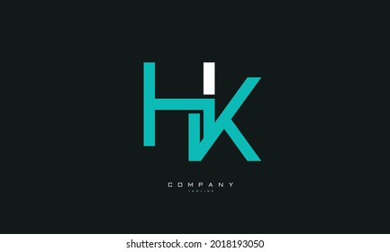 Alphabet letters Initials Monogram logo HK, KH, H and K