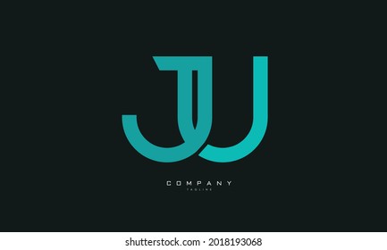 Alphabet letters Initials Monogram logo JU, UJ, J and U