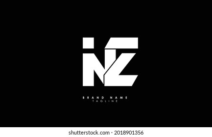 Alphabet letters Initials Monogram logo NZ, ZN, N and Z