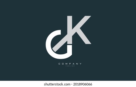 Alphabet letters Initials Monogram logo GK, KG, G and K
