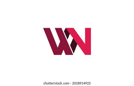 Alphabet letters Initials Monogram logo WN, NW, W and N
