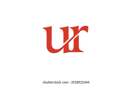 Alphabet letters Initials Monogram logo UR, RU, U and R