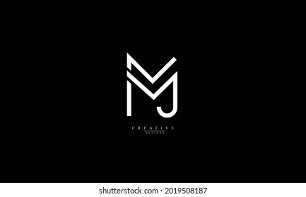 Alphabet letters Initials Monogram logo MJ JM M J 
