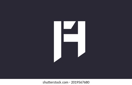 Alphabet letters Initial Monogram Logo FH, HF, F und H