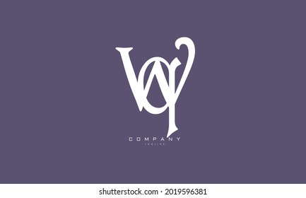 Alphabet letters Initials Monogram logo WQ, QW, W and Q
