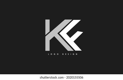 Letras alfabéticas Iniciales Monograma KF, FK, K y F