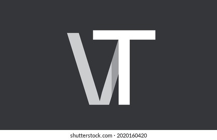 Alphabet letters Initials Monogram logo VT, TV, V and T