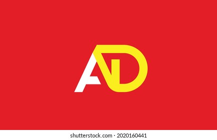 Letras alfabéticas Iniciales logotipo de monograma AD, DA, A y D