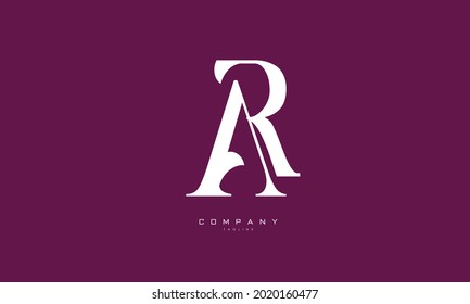 Alphabet letters Initials Monogram logo AR, RA, A and R