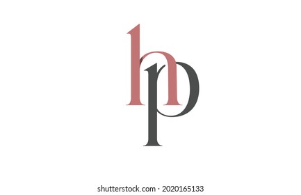 Alphabet letters Initials Monogram logo HP, PH, H and P