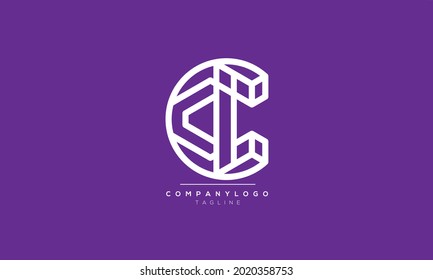 Alphabet letters Initials Monogram logo IC, IC INITIAL, IC letter