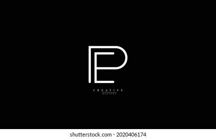 Alphabet letters Initials Monogram logo PE EP P E