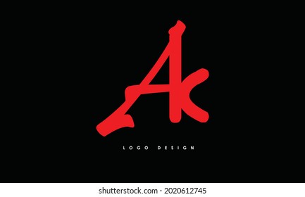 Alphabet letters Initials Monogram logo AK, KA, A and K