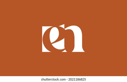 Alphabet letters Initial Monogram Logo EN, NE, E und N